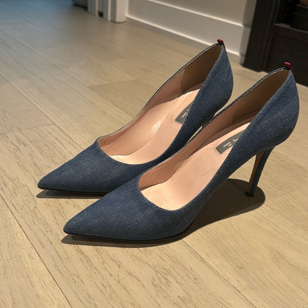 Denim heels